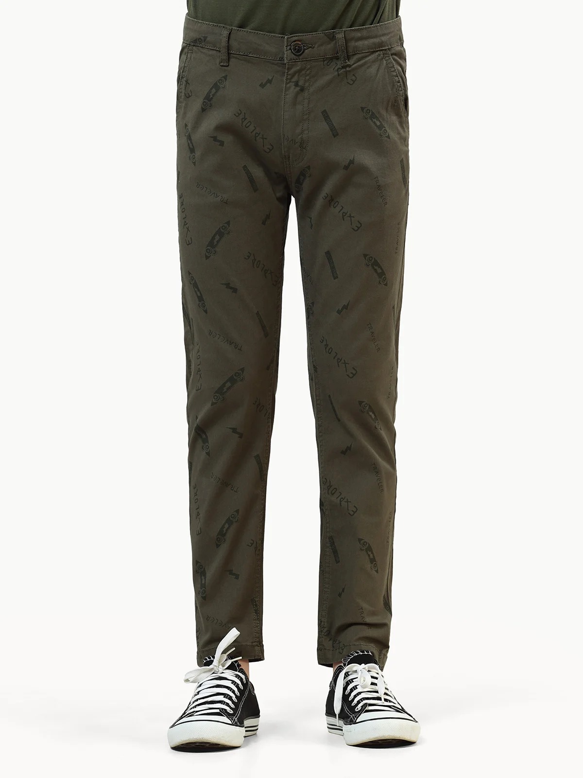 Boy's Olive Chino Pant - EBBCP21-002